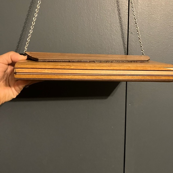 Vintage Style Inge Christopher Zena Wood Convertible Purse / Clutch - Picture 14 of 16